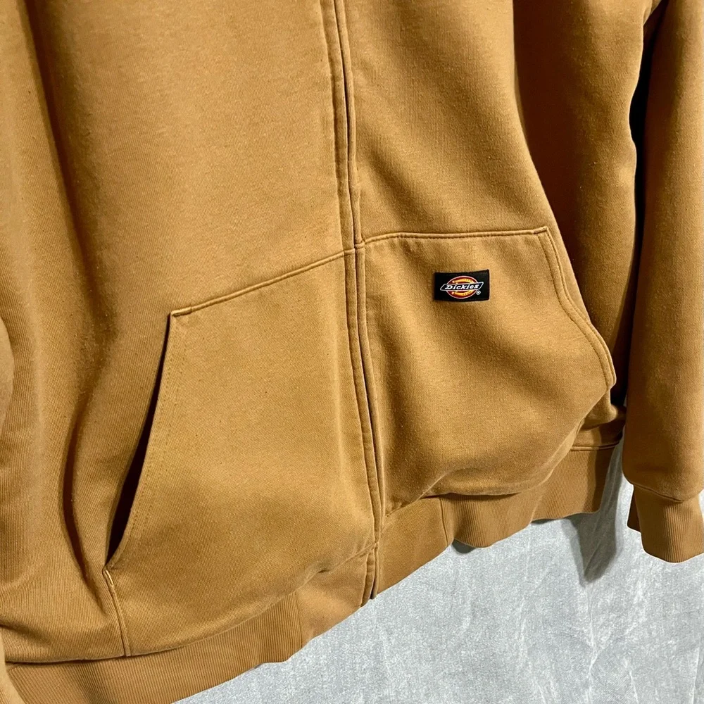 Dickies Workwear‎ Men's Tan Zip-Up Fleece Sweater Jacket Sherpa Lined 2XL